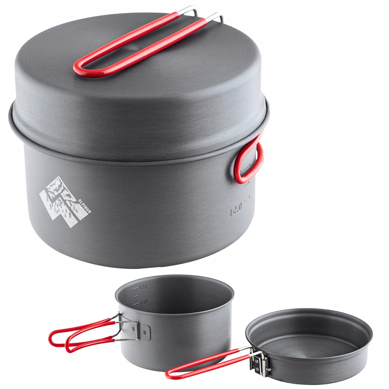 Alpinus Velká Hliníková Menážka Sada Nádobí Santiago 1,7 l 0,9 l