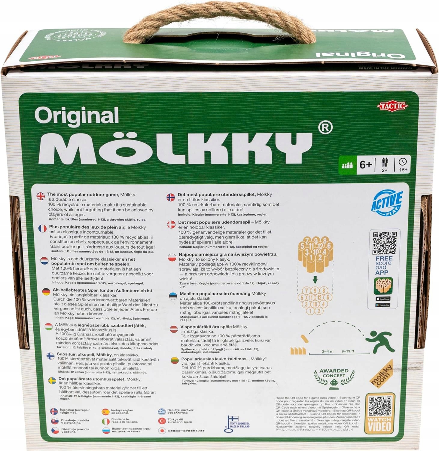 MOLKKY W KARTONIKU Z RĄCZKĄ [GRA] Stan opakowania oryginalne