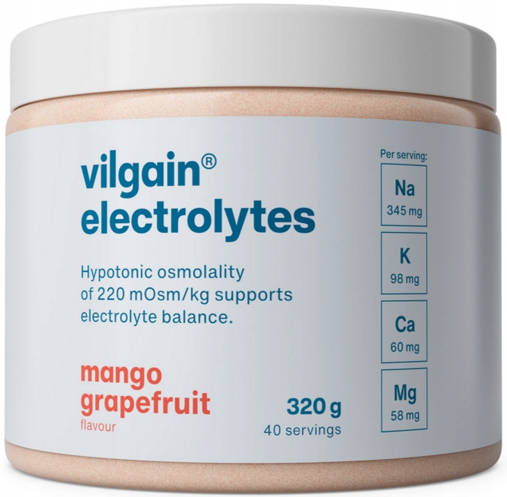 Elektrolyty Mango & Grapefruit 320 g Vilgain rozpustný ovocný prášek