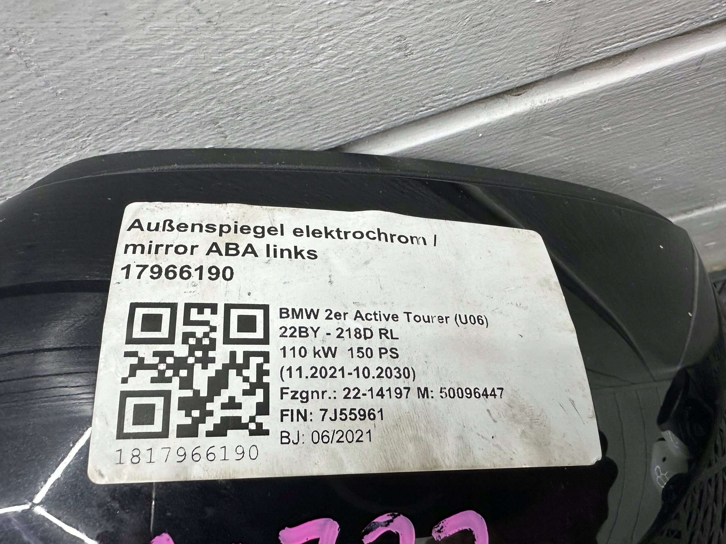 electrics mirror side BMW 2 Active Tourer U06