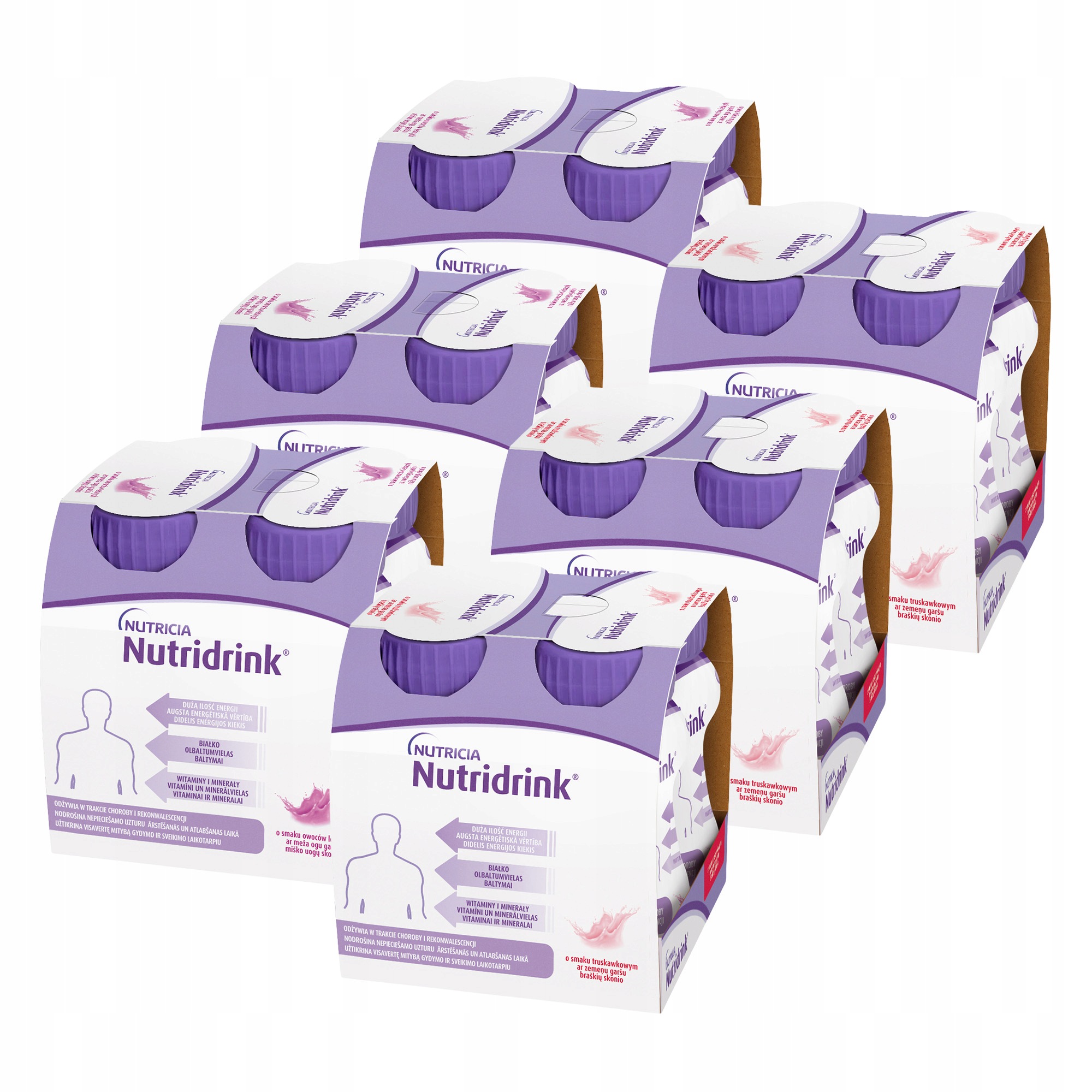 Nutridrink różne smaki truskawka i owoce leśne Zestaw 24 x 125 ml
