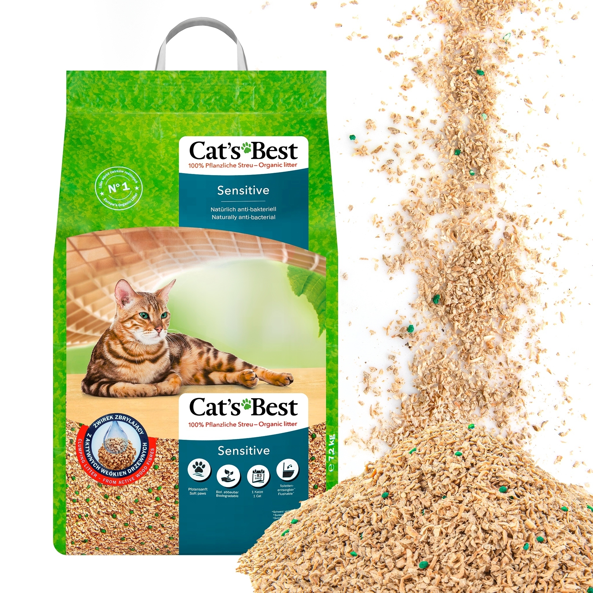 Levně Nejlepší citlivá dřevěná kočičí podestýlka pro kočky s obsahem 20 litrů