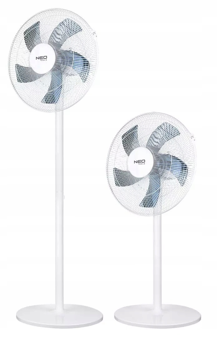 Podlahový ventilátor 50 W, průměr 40 cm, 3 rychlosti, oscilace, bílý