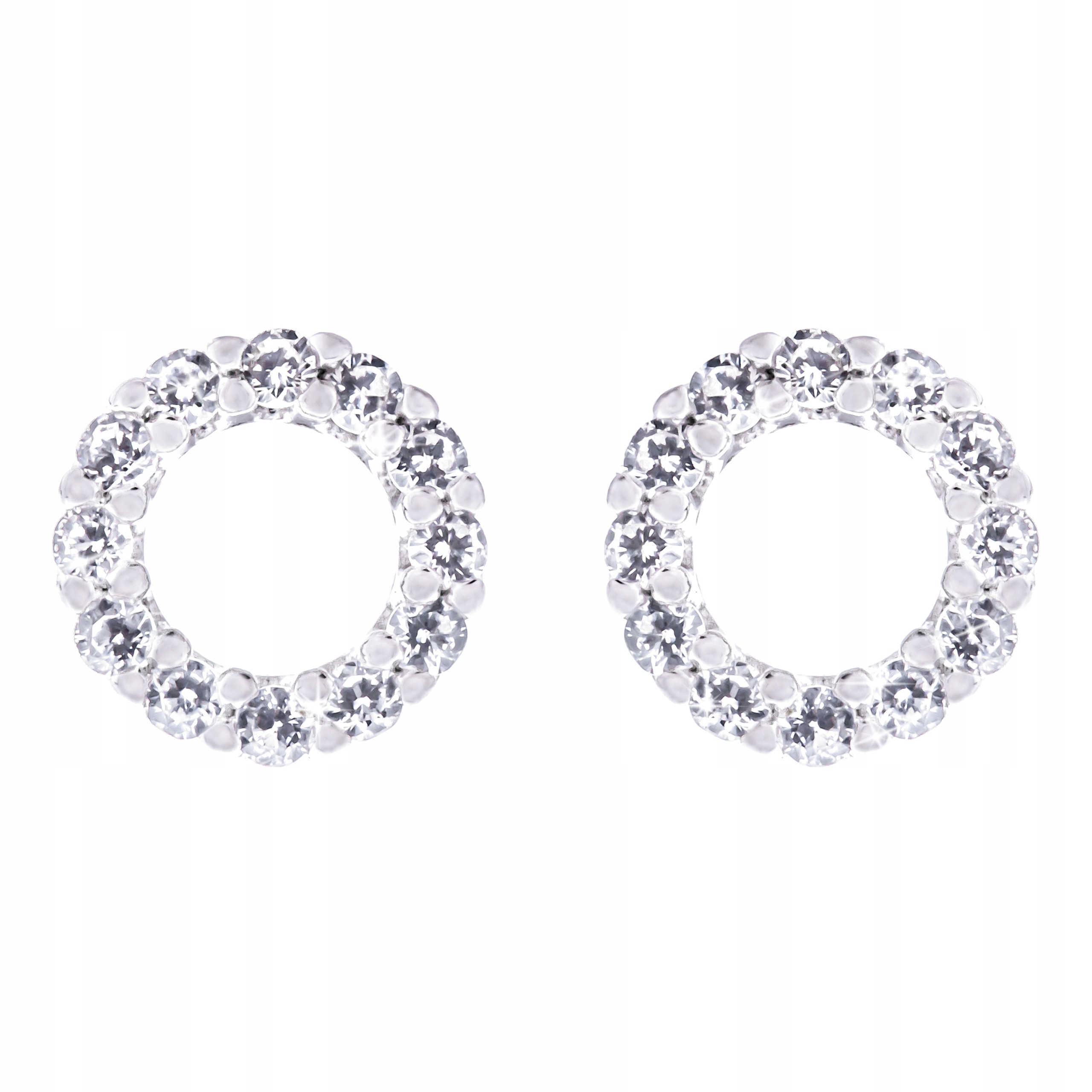 KOLCZYKI KÓŁKA OKRĄGŁE SREBRNE CYRKONIE 925 Marka Inna marka