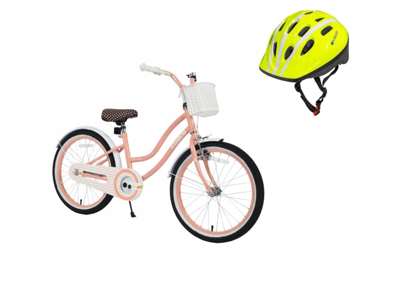 Rower dziecięcy Indiana Pretty 20 cali dziewczynki Kask Limonkowy (s)
