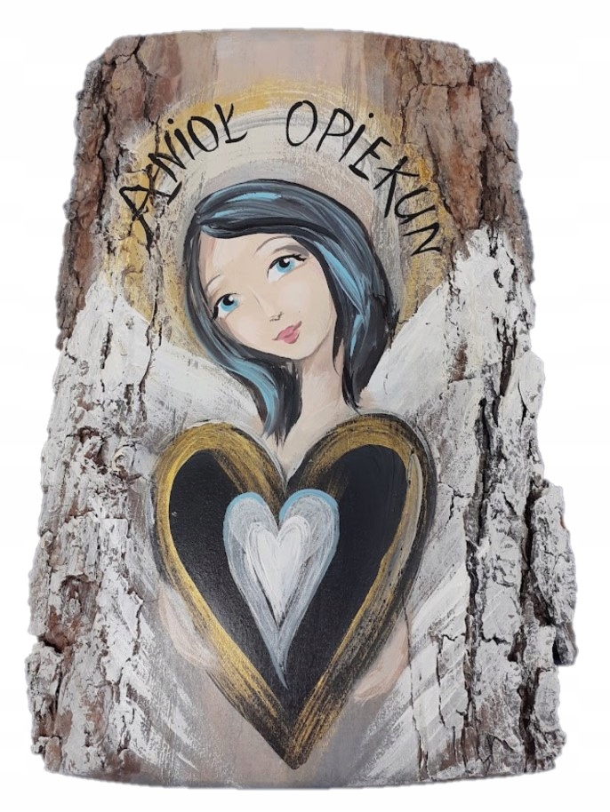 Obraz na masivním dřevě Anděl Opiekun srdcem