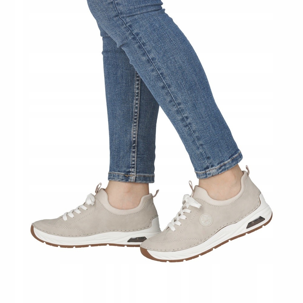 Rieker 44562-62 Dámské polobotky béžové Nubuk kůže nazouvací vel 37