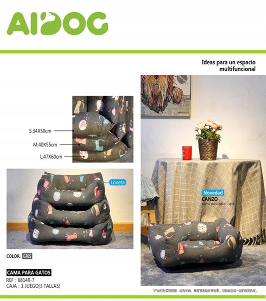 Levně Kočičí Pelíšek 3-dílná s měkkým potahem barva Camel