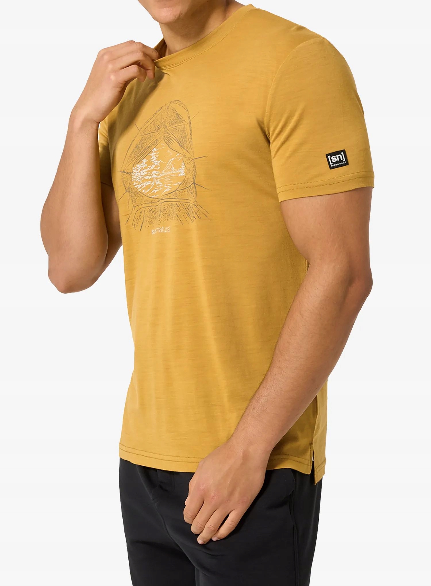 Tričko s potiskem Super.natural Tent View Tee dried tobacco L