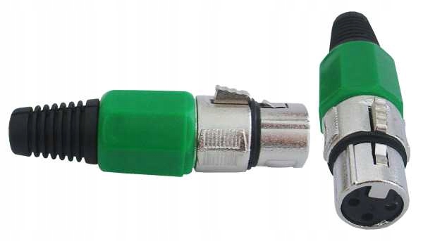 

Gniazdo Xlr mikrofonowe 3pin na kabel ZIELONE(0722