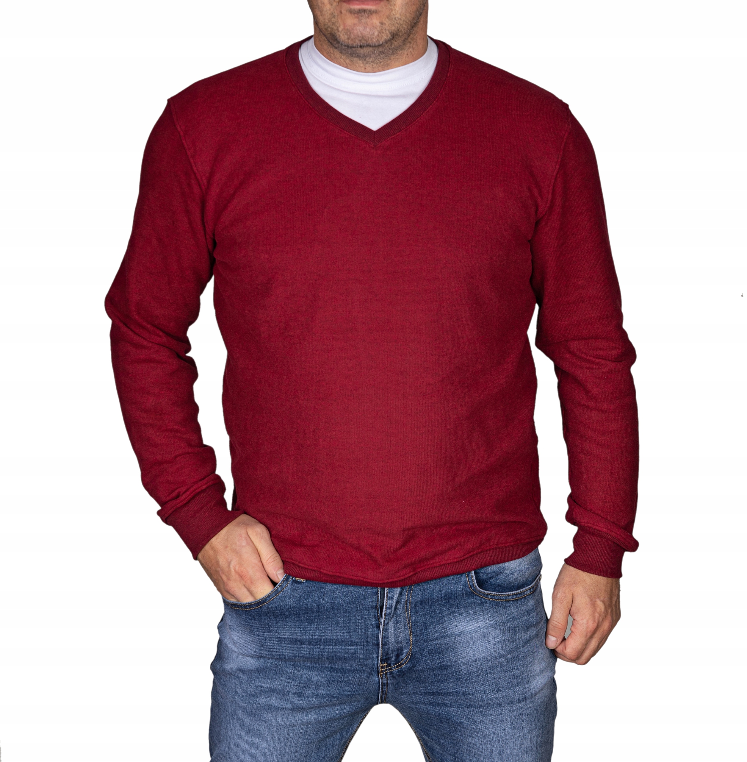 

Sweter męski bordowy klasyczny Bastion bluza XXL