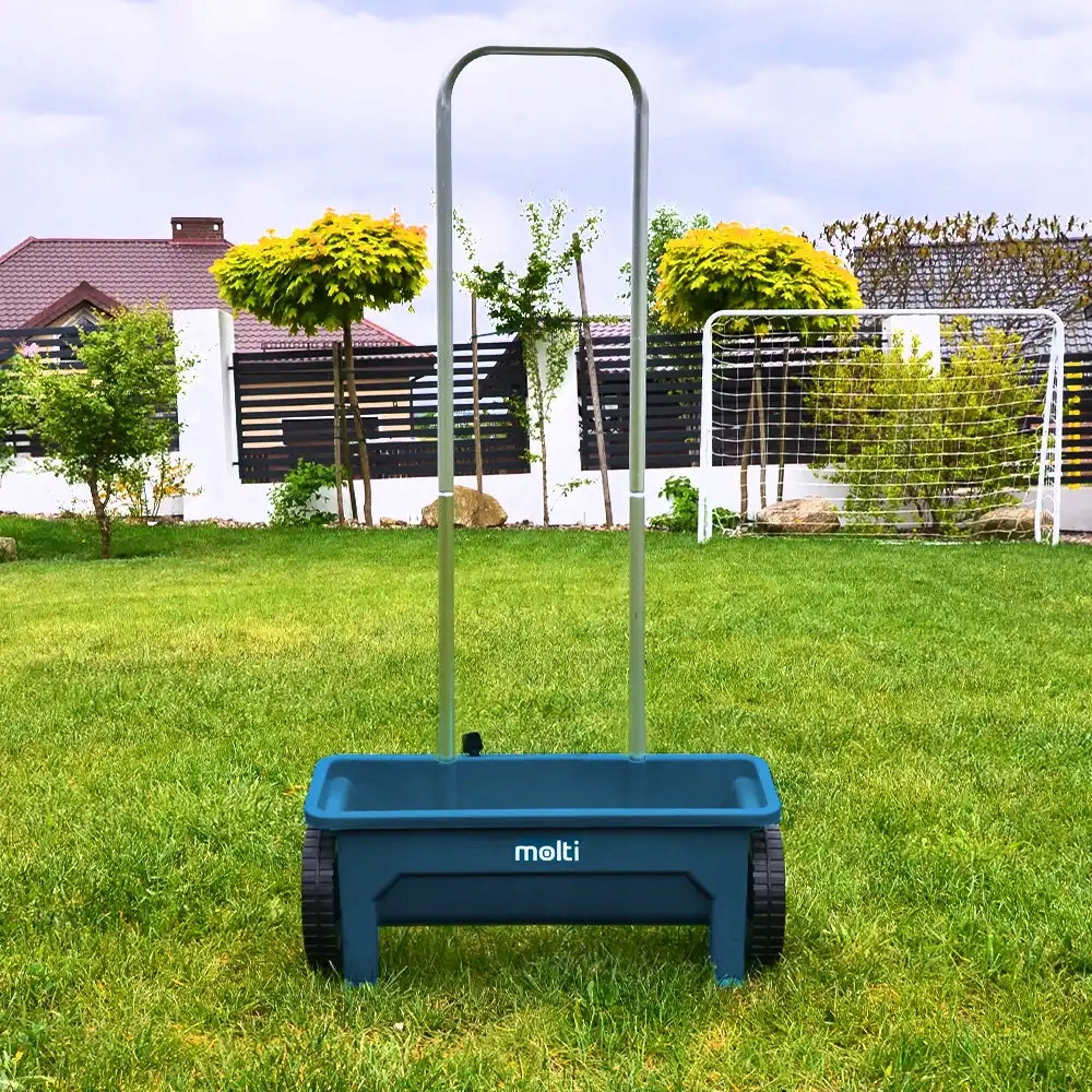 Siewnik do trawy nawozu soli rozsiewacz ręczny 12l molti Stan opakowania oryginalne