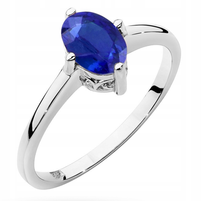 Zlatý Prstýnek pr. 585 se Safírem 0,90 ct 14k