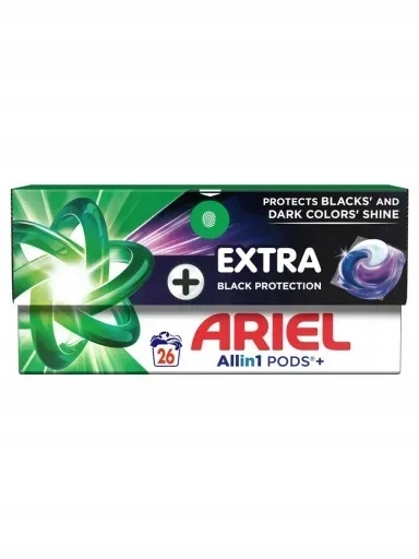 Levně Kapsle na praní Ariel Plus Pods Black Protection 26 Ks