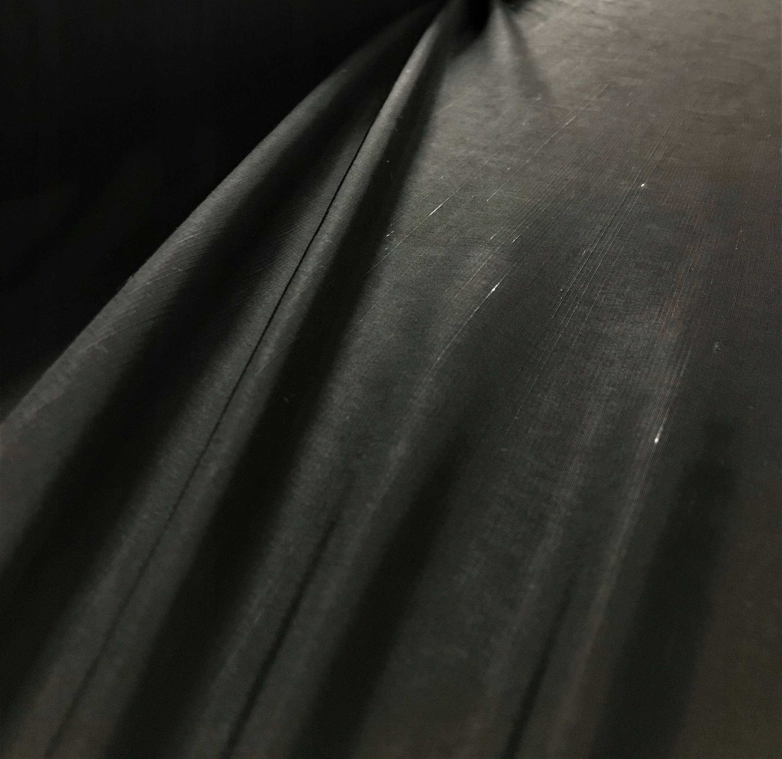 Jedwab 100% Szantung Černý Kupon 1,6 Mb šaty