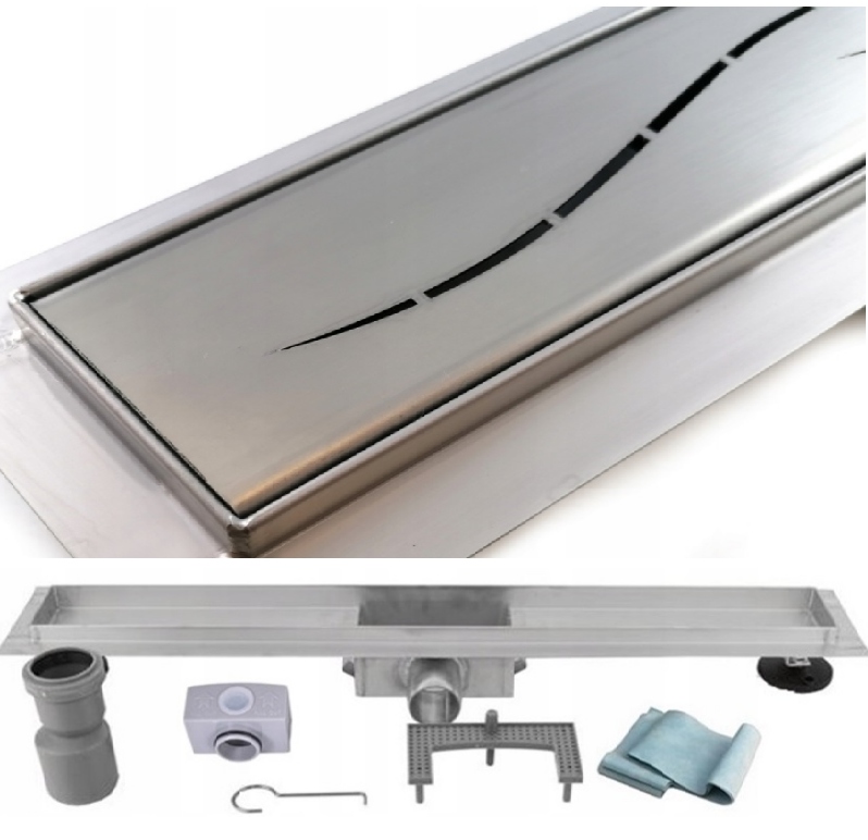 Lineární odtok 60 cm s maskovací vložkou M08 nízký 52 mm