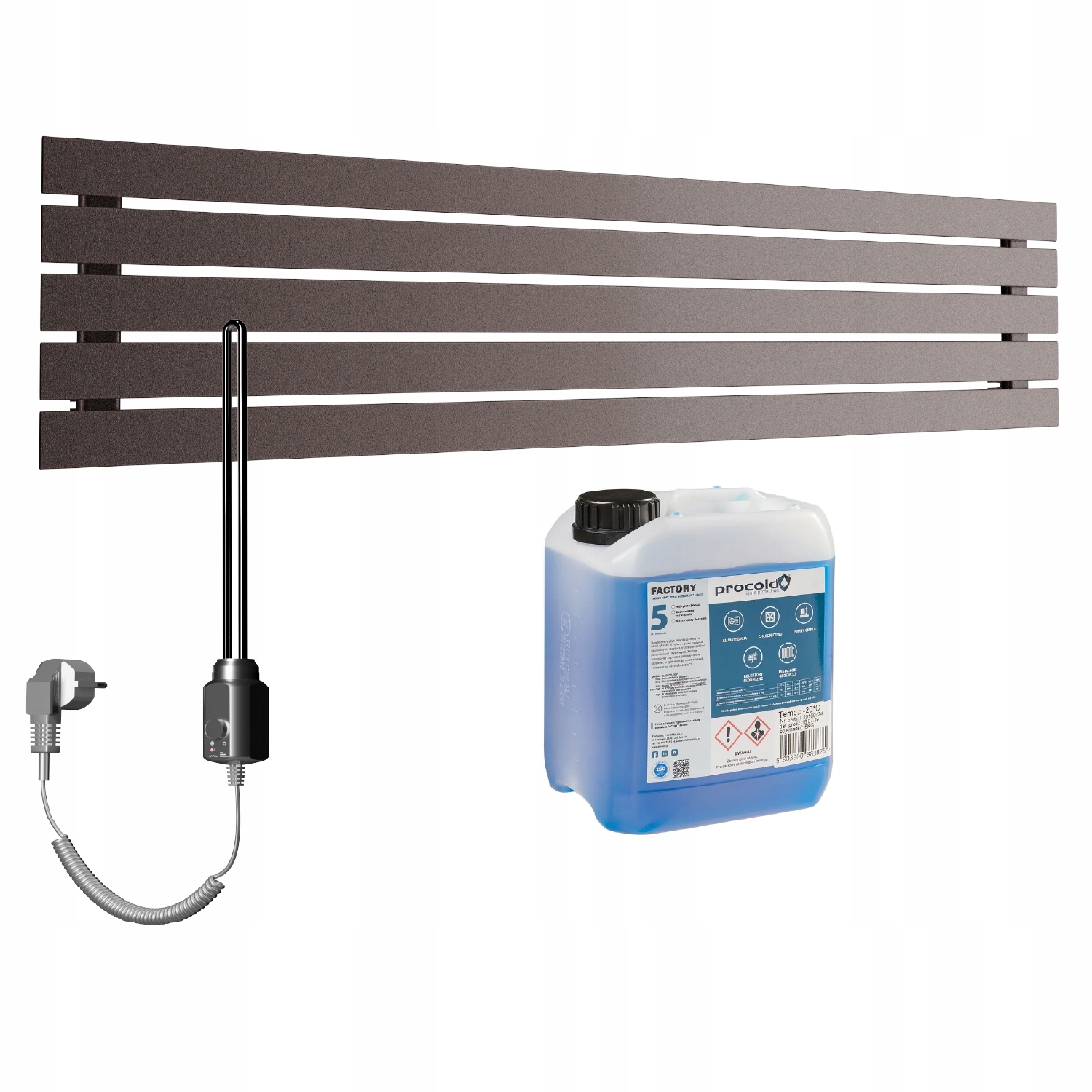 Set Horizontální elektrický ohřívač Bello 38x160 Bordo