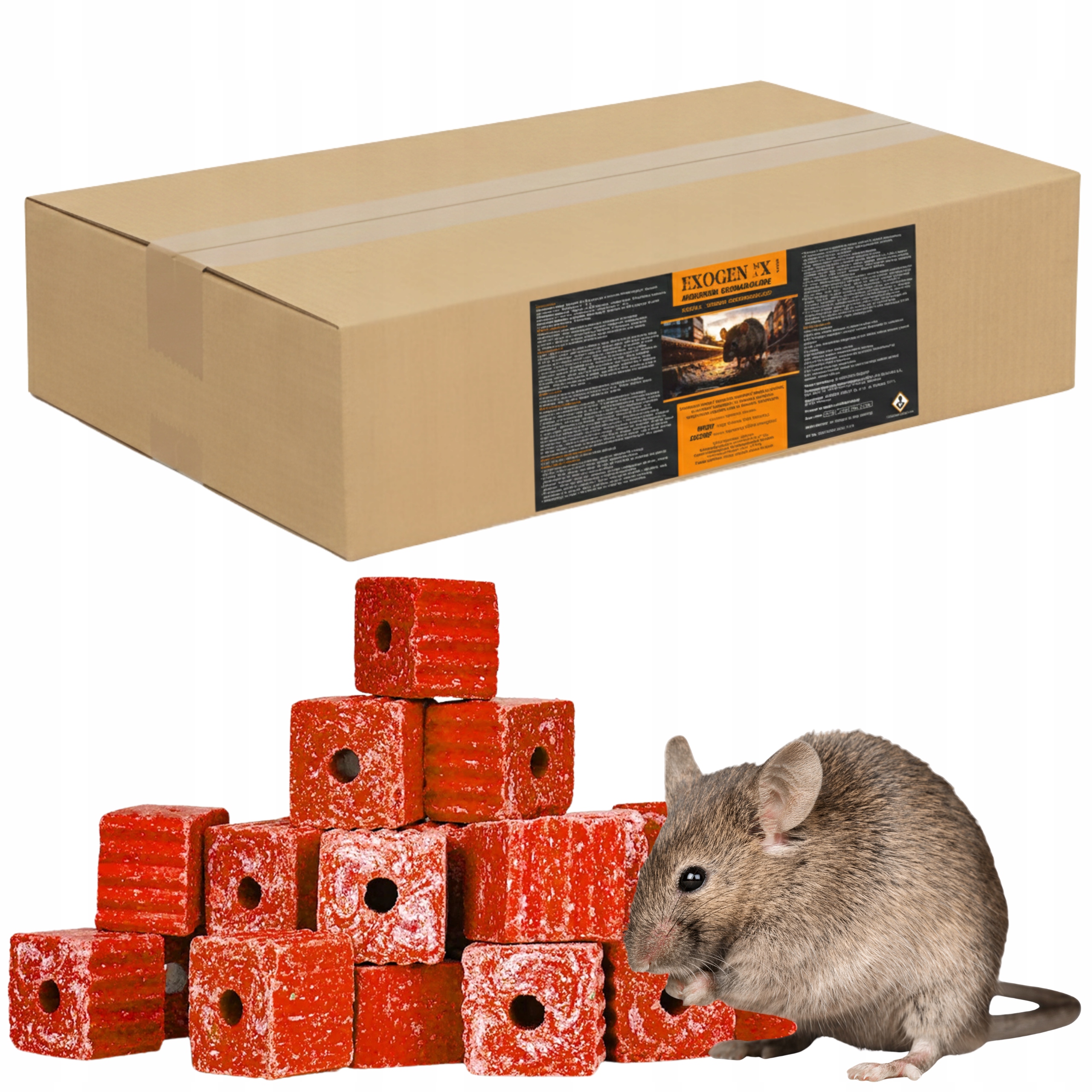 Nástraha na myši,potkany,hlodavci voskové bloky 10KG ExogenMax Bromadiolone