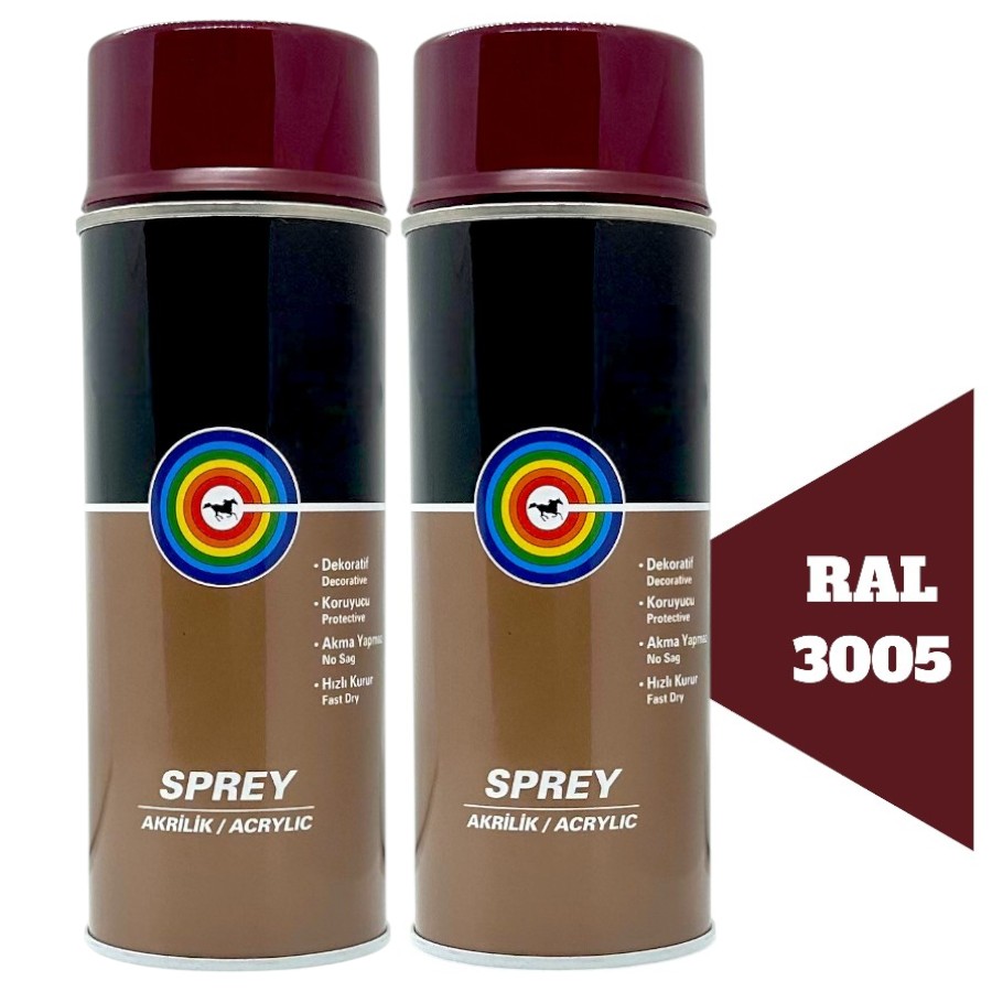 Lakier Akrylowy Spray Ral 3005 Bordowy Połysk 2x 400ML