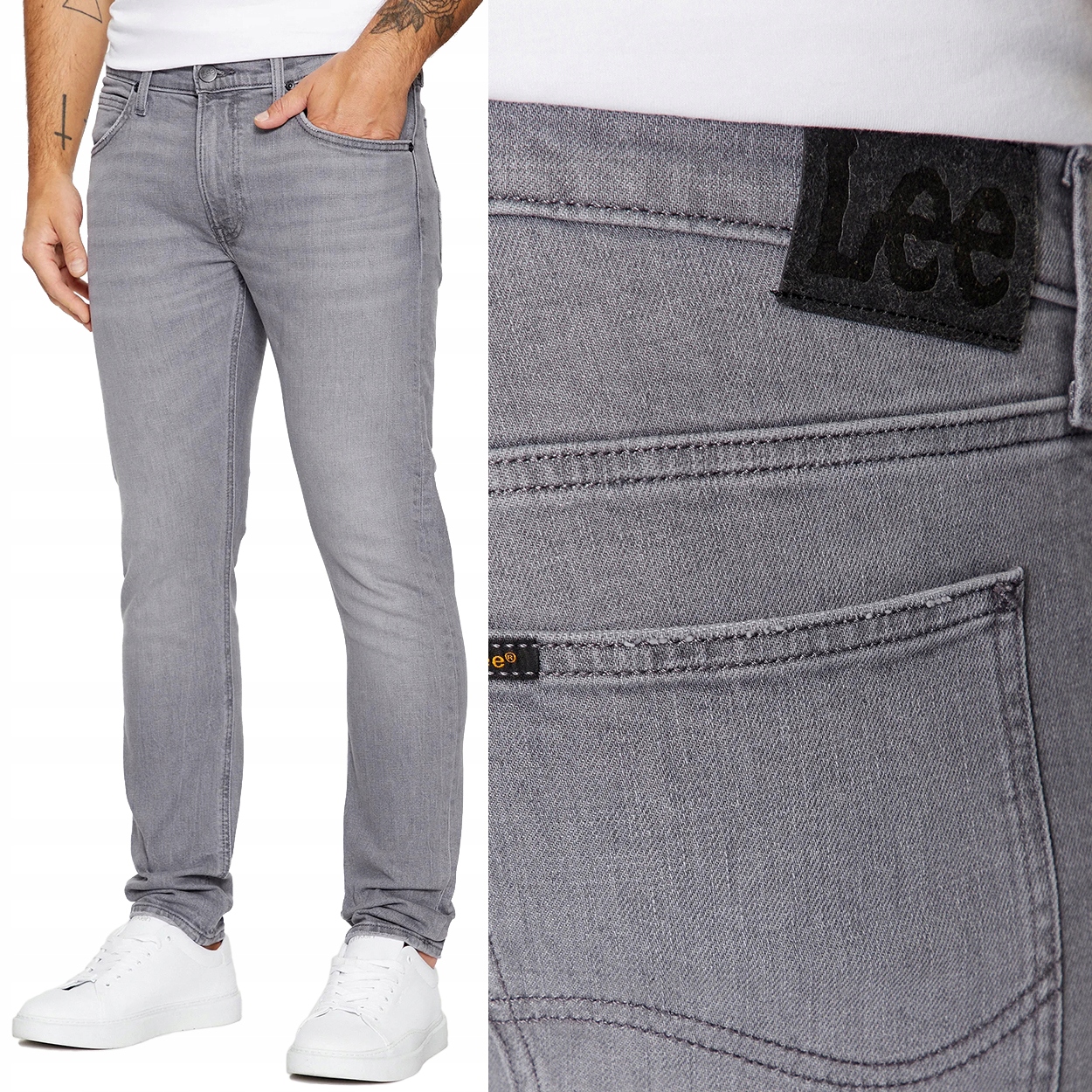 Lee Luke slim Clash šedé pánské silně zúžené džínové kalhoty W27 L32