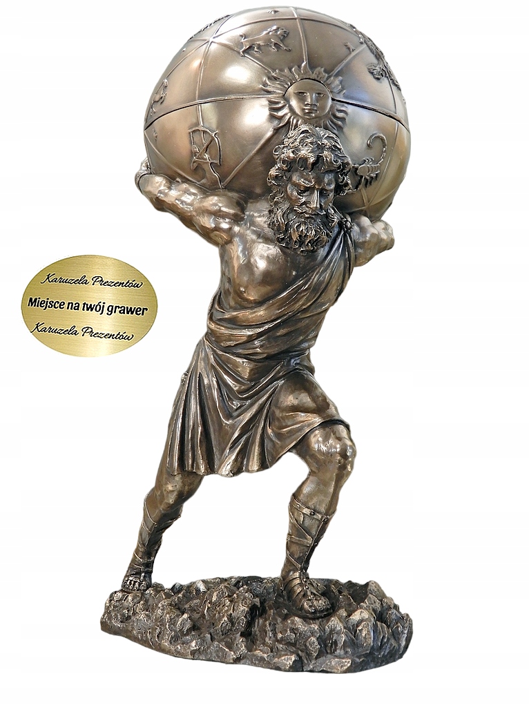 Krabička Atlas Vznášející Zeměkouli Se Znameními Zvěrokruhu Krásný Dárek V