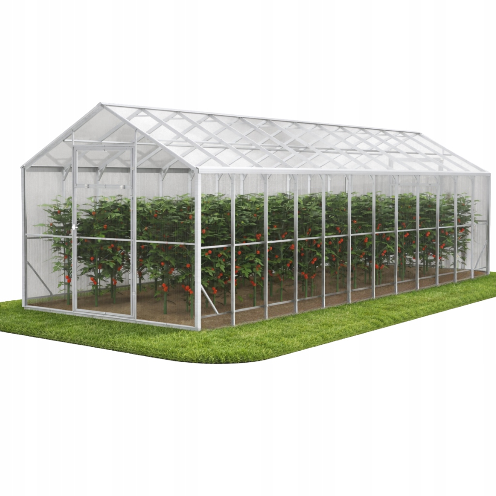 Skleník z polykarbonátu Domek 2,5x8 m profily 40x20 zahradní 5 mm polykarbonát