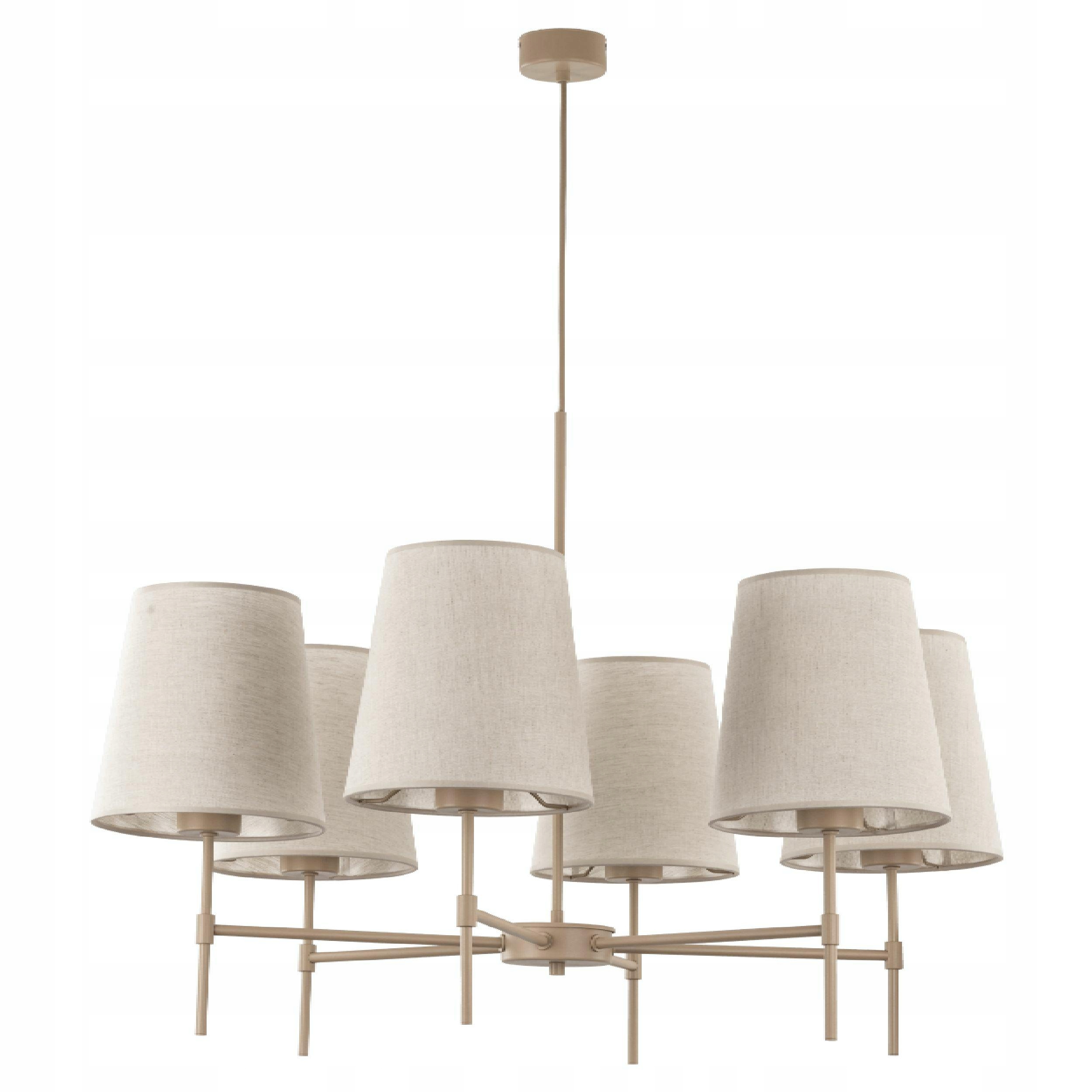 Závesná lampa Elizabeth sabia béžová 6xE27 Luster Do Obývacej Izby Ozdobná IP20