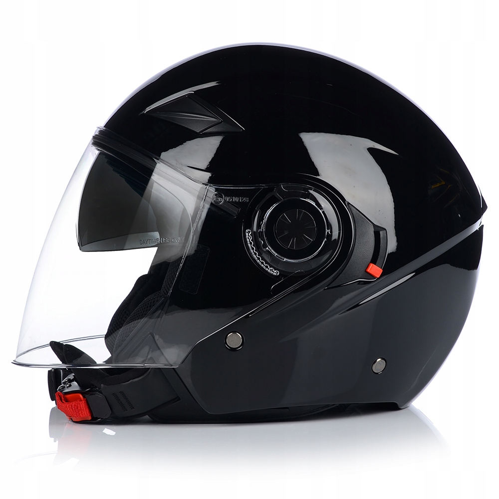 KASK MOTOCYKLOWY OTWARTY | VITO AMARO BLACK | POŁYSK SKUTER CHOPPER +BLENDA Rozmiar L