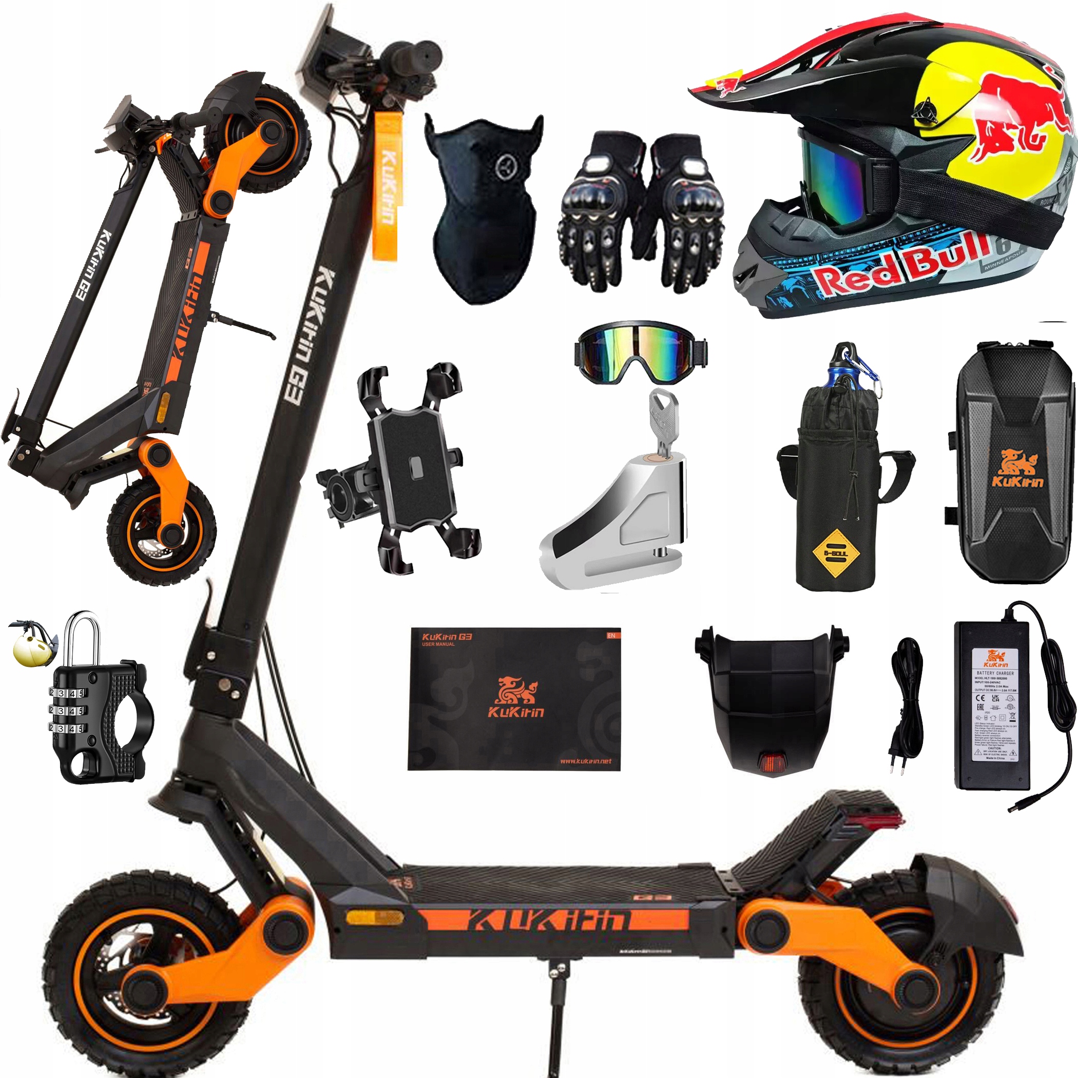 Skládací elektrické vozidlo KuKirin G3 1450W 52V 18,2AH 50km/h 63km 10" Pl