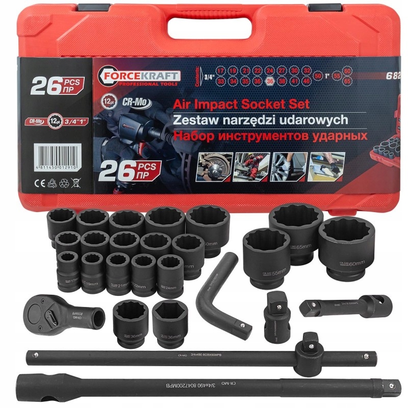 Nástrčné kľúče 3/4'' 1" 12-hranné 26ks