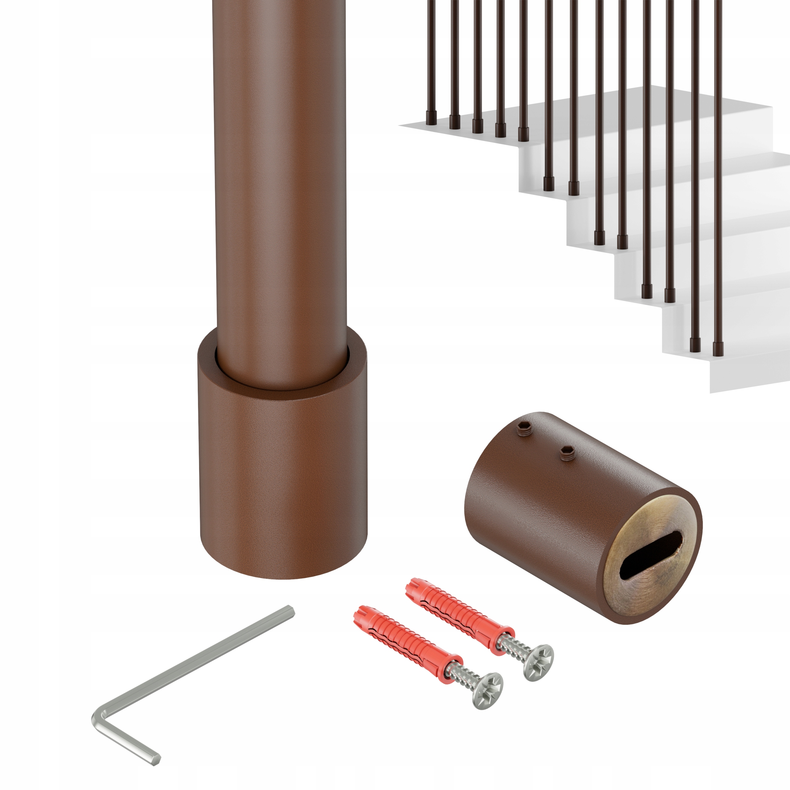 Zábradlí Na Schody Barierka Tralka Sloupek Bronz 25 mm 400 CM Harfa