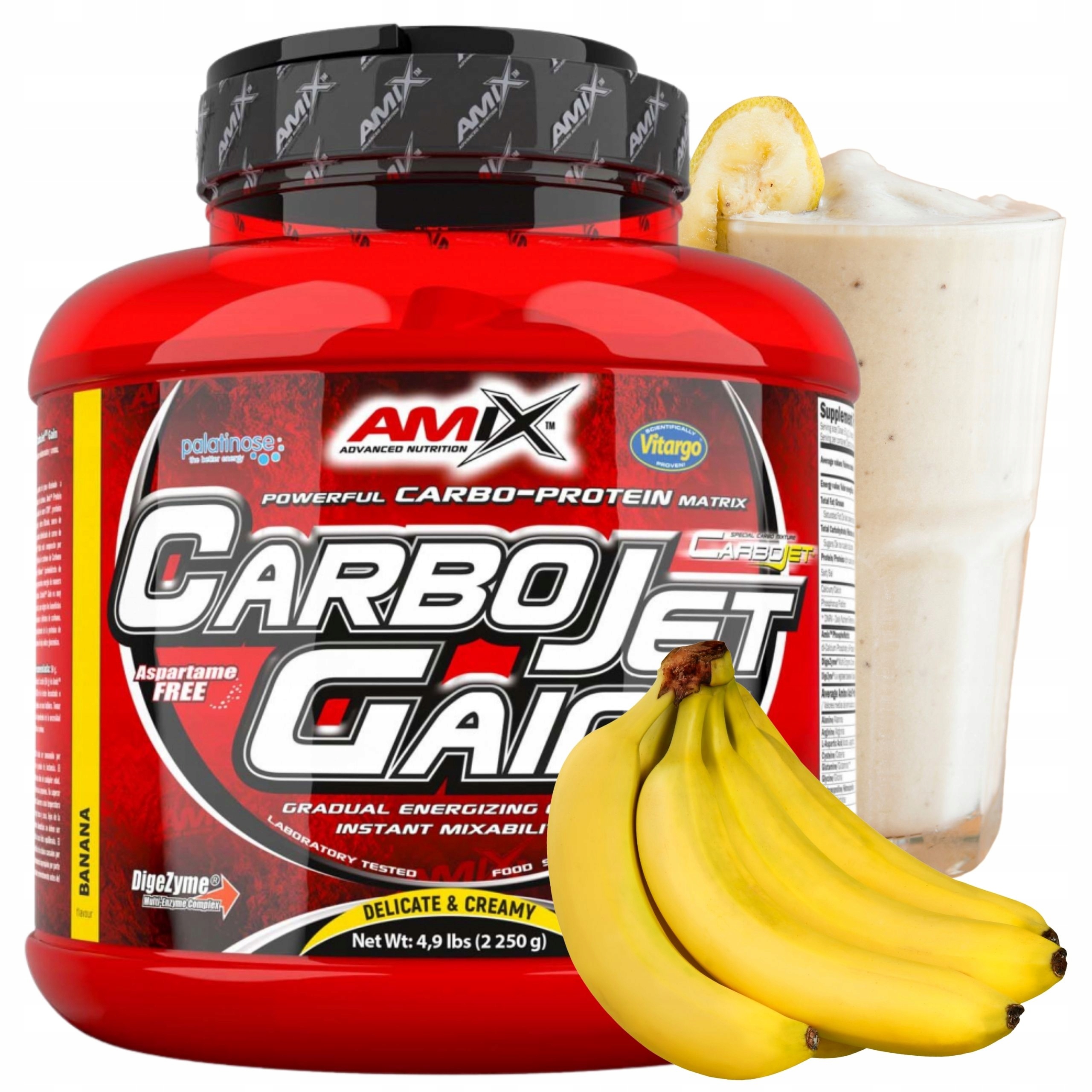 Carbojet Gain Gainer Banánový Doplněk Stravy na svalovou hmotu Vitargo Cfm Wpi