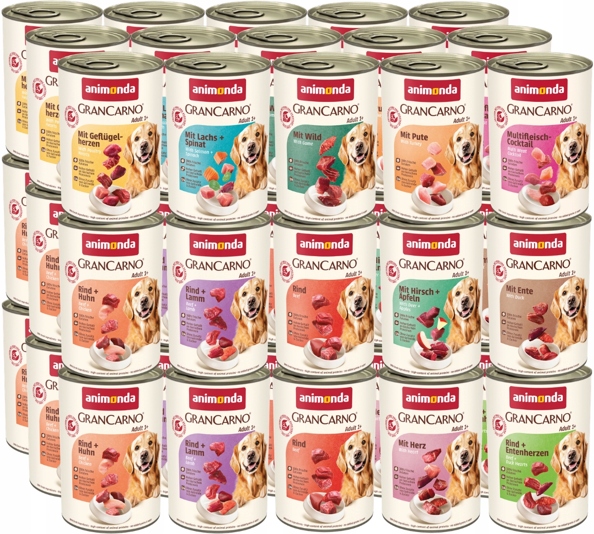 Animonda GranCarno Adult puszka Zestaw 45x400g – MIX podstawowych smaków