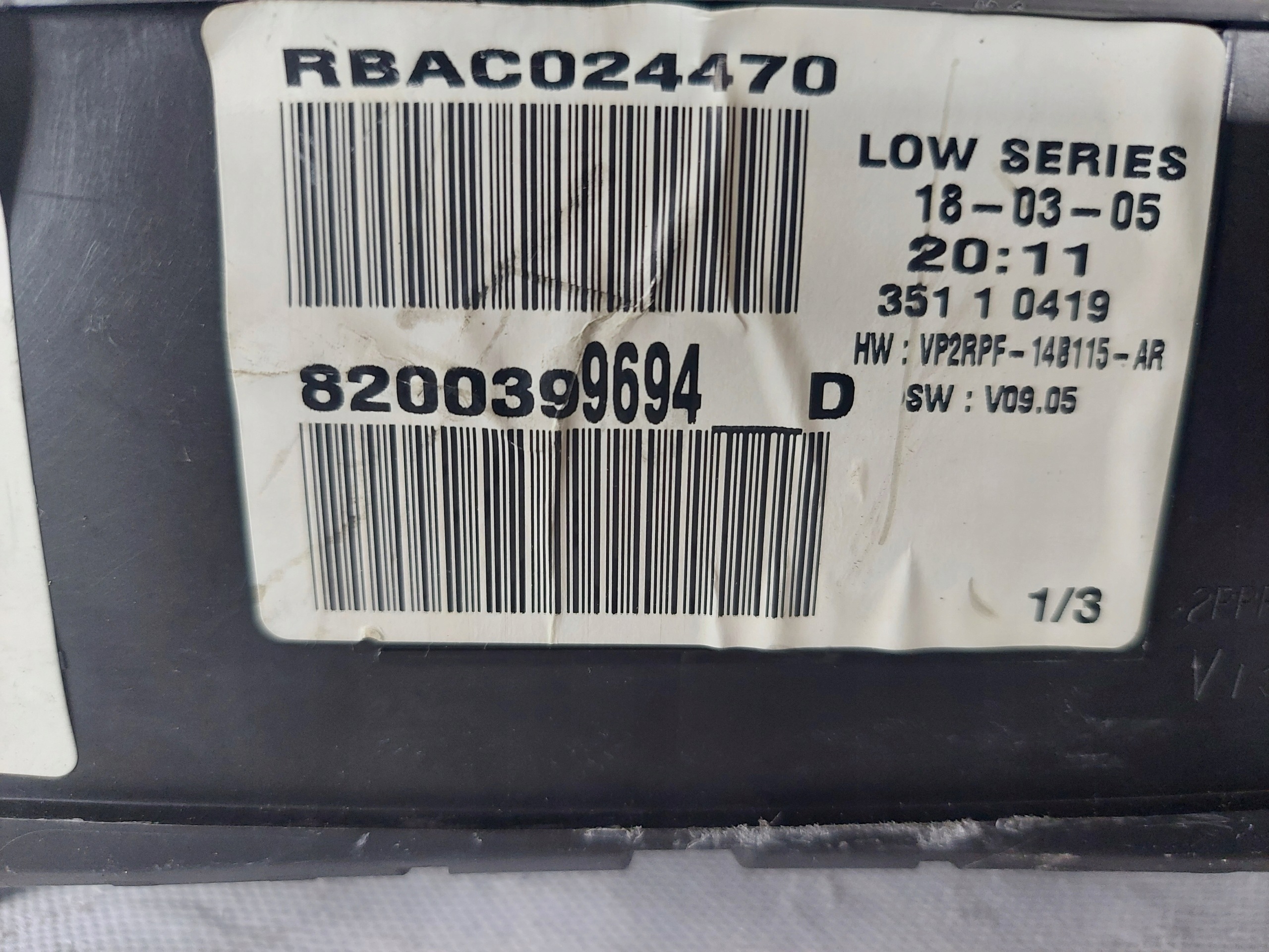 dials clock MEGANE II 1.6 16V 8200399694