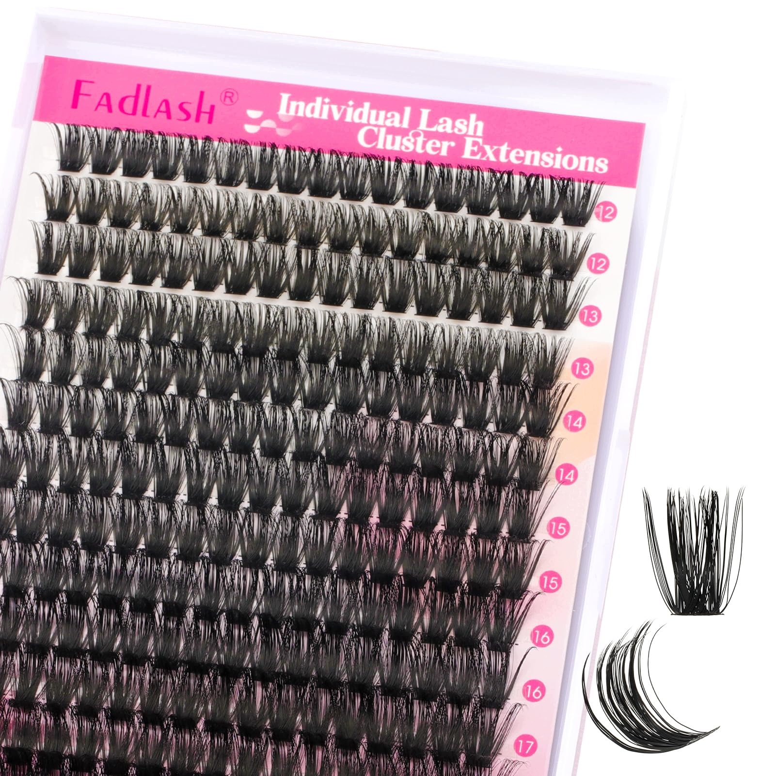 Trsy Umělých Řas pro prodloužení 80D 07D1218 12 18 Mm černé Fadlash