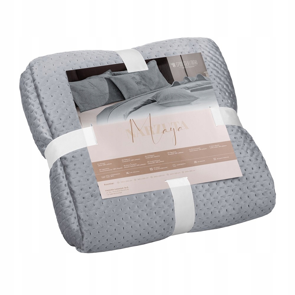 Přehoz velurový 240x260 Maya šedý geometrický křížky