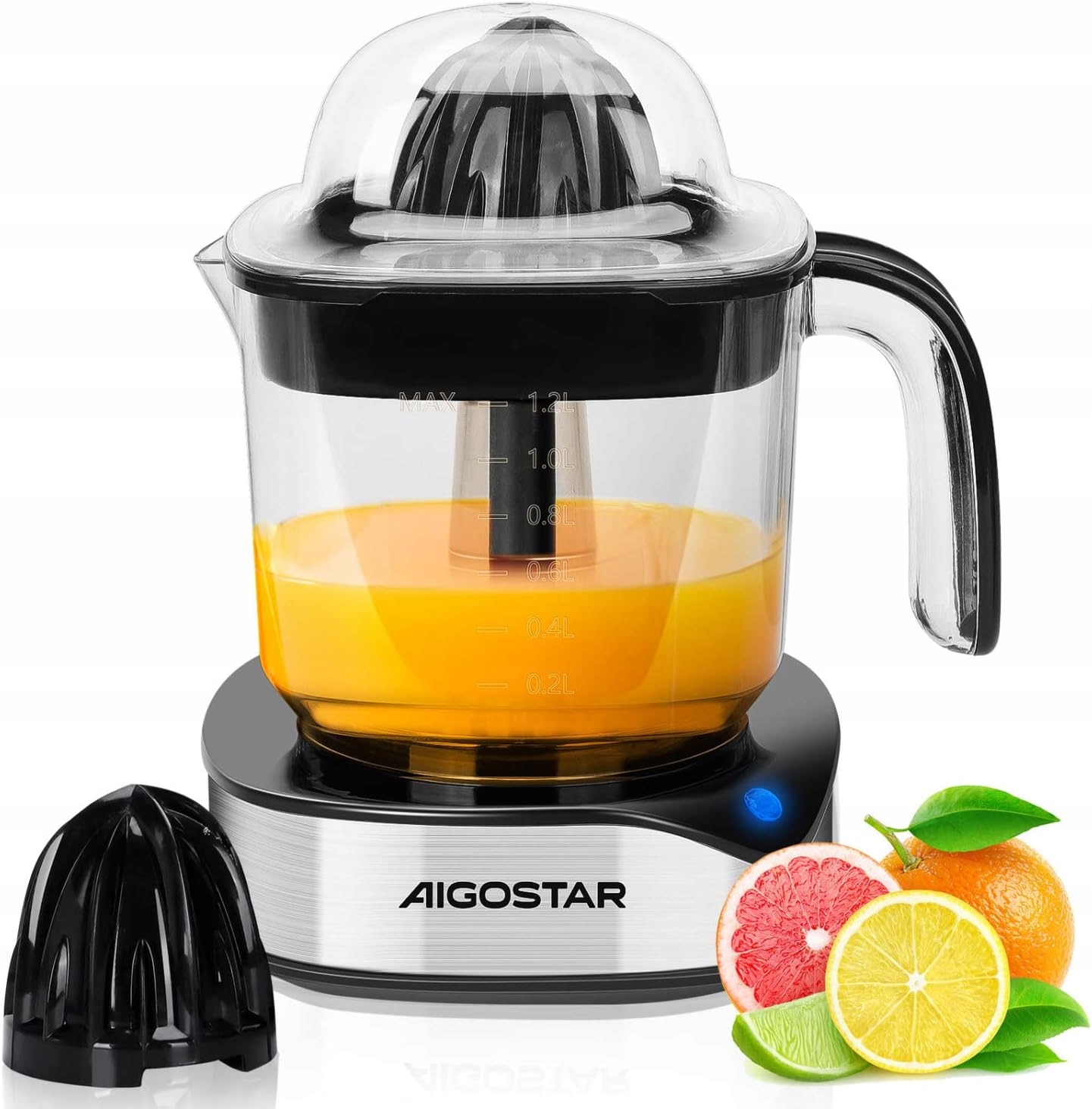 Elektrický Lis Na Citrusy 40 W 1,2 L, 2 Kužely