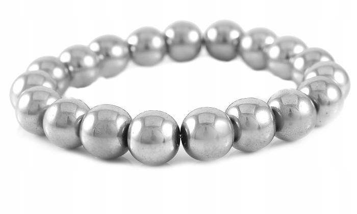 

Bransoletka Koraliki Srebrny Hematyt 10 MM