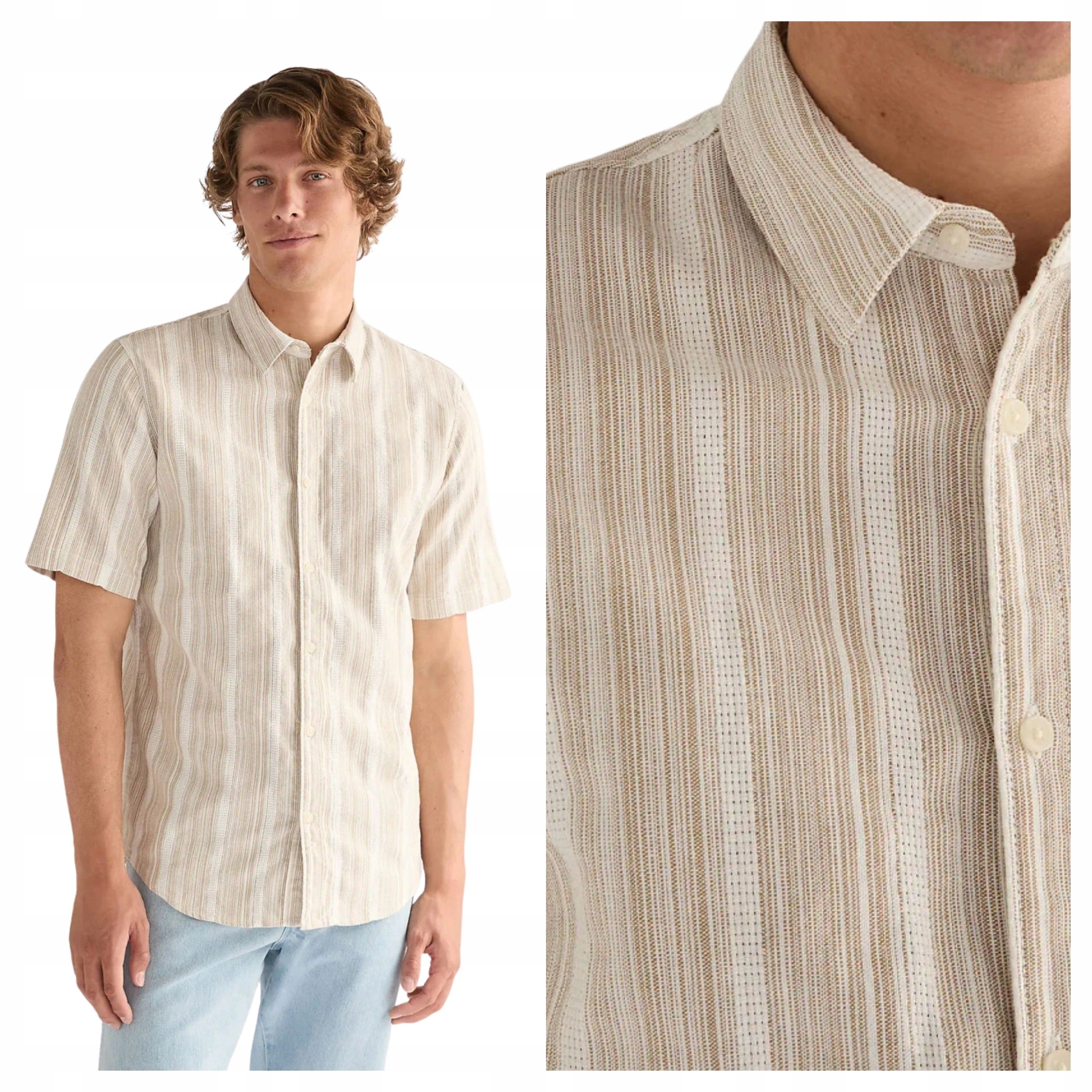 Pánská košile Wrangler Ss Shirt Brown White Hnědo-bílá Košile 3XL