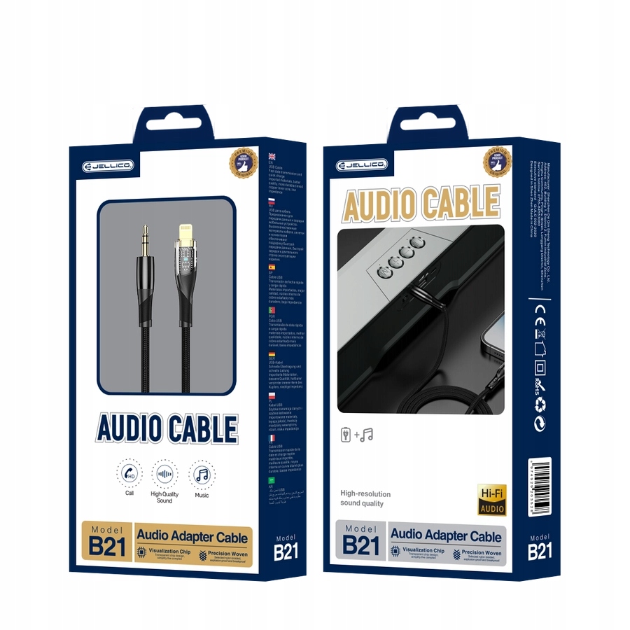 JELLICO KABEL PRZEWÓD LIGHTNING JACK 35MM DO IPHONE IPAD ADAPTER 1.2M