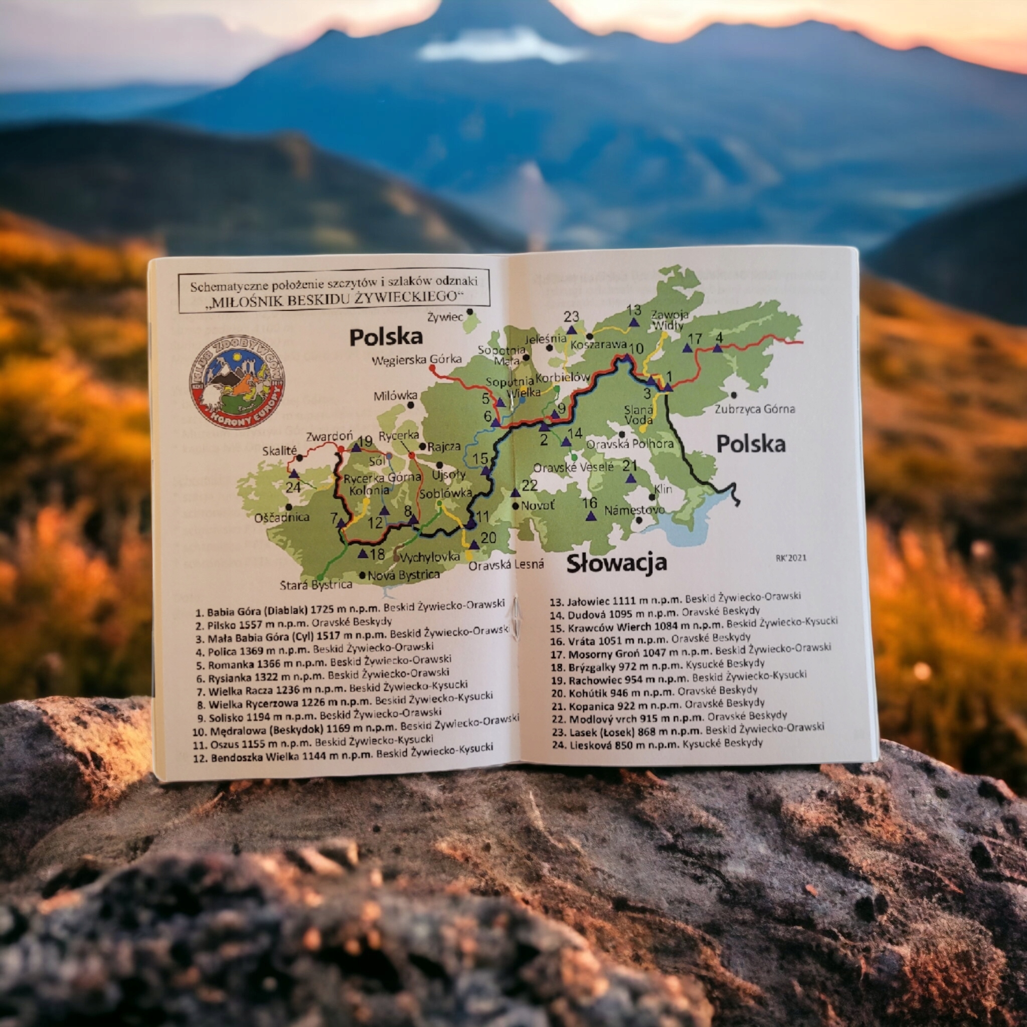 KSIĄŻECZKA PIECZĄTKI MIŁOŚNIK BESKIDU ŻYWIECKIEGO ODZNAKA NA PREZENT Data po 1945