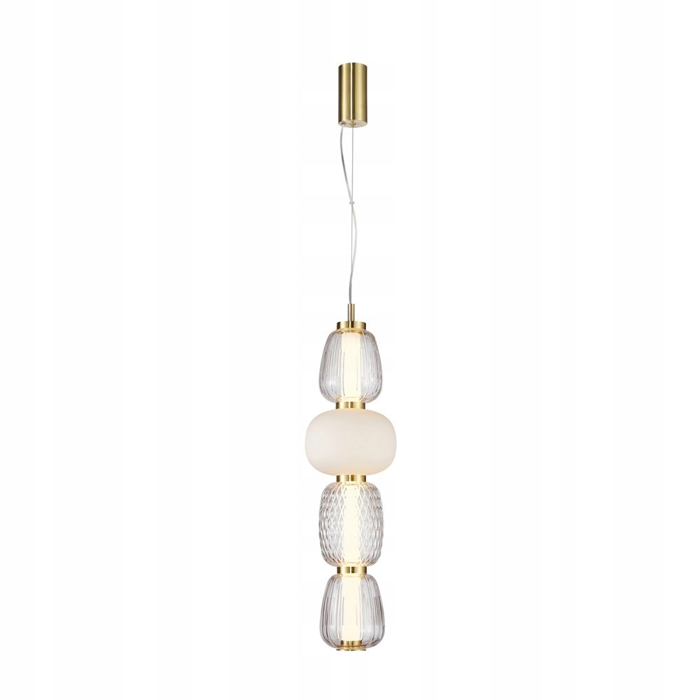 Zlatá závěsná Led lampa 32W Eris Italux do obývacího pokoje