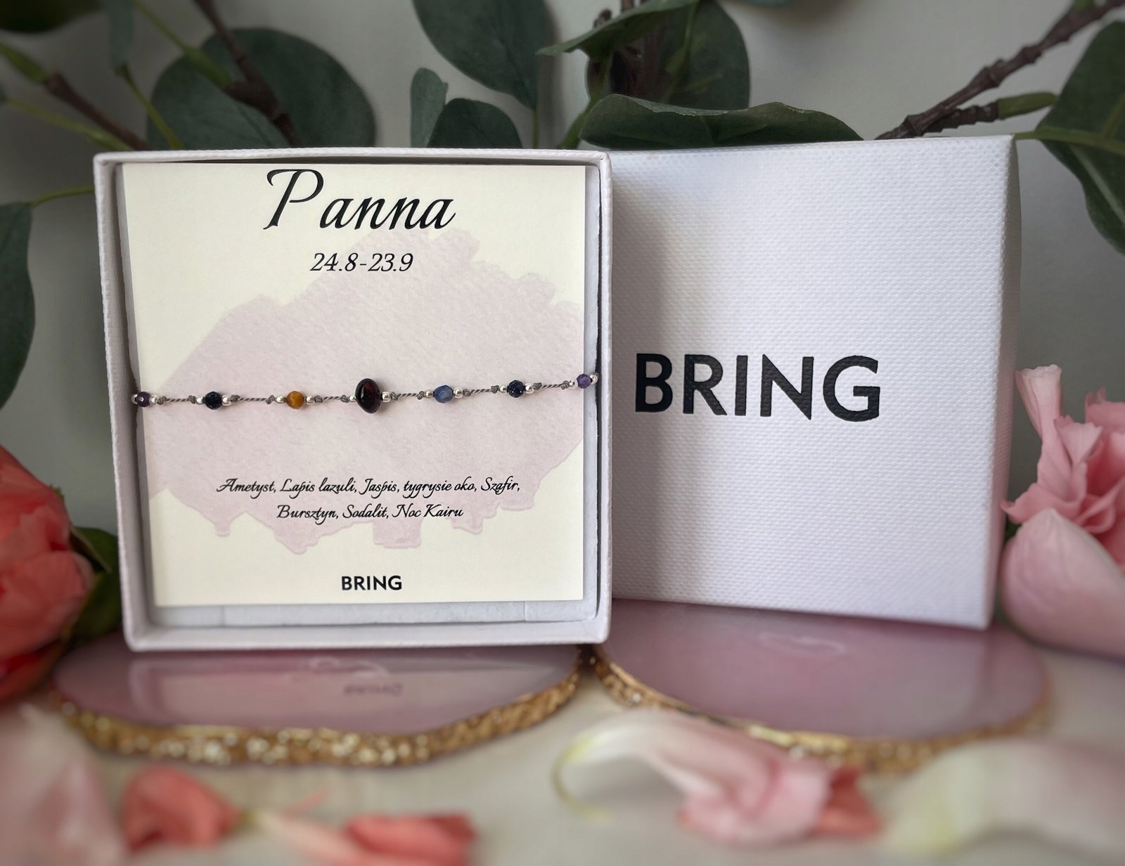 

Bransoletka znak zodiaku Panna srebrne kulki