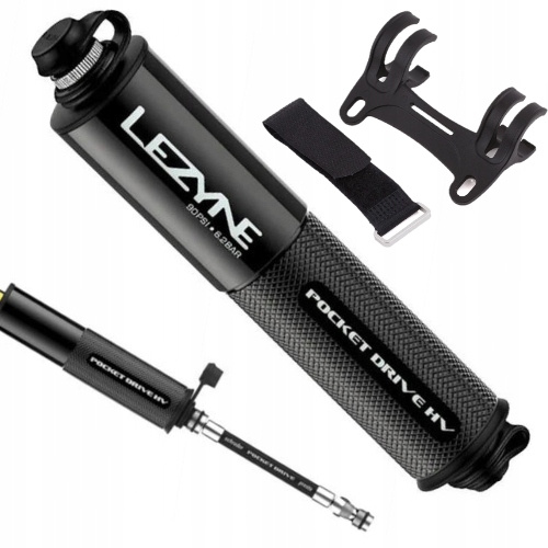 Pumpička Lezyne Pocket Drive Hv 6.2 bar/90psi 14 cm Mini s hadičkou a držákem