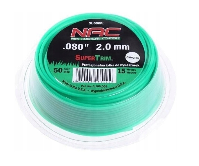 

Nac SU080PL Żyłka Tnąca Okrągła 2MM 15M