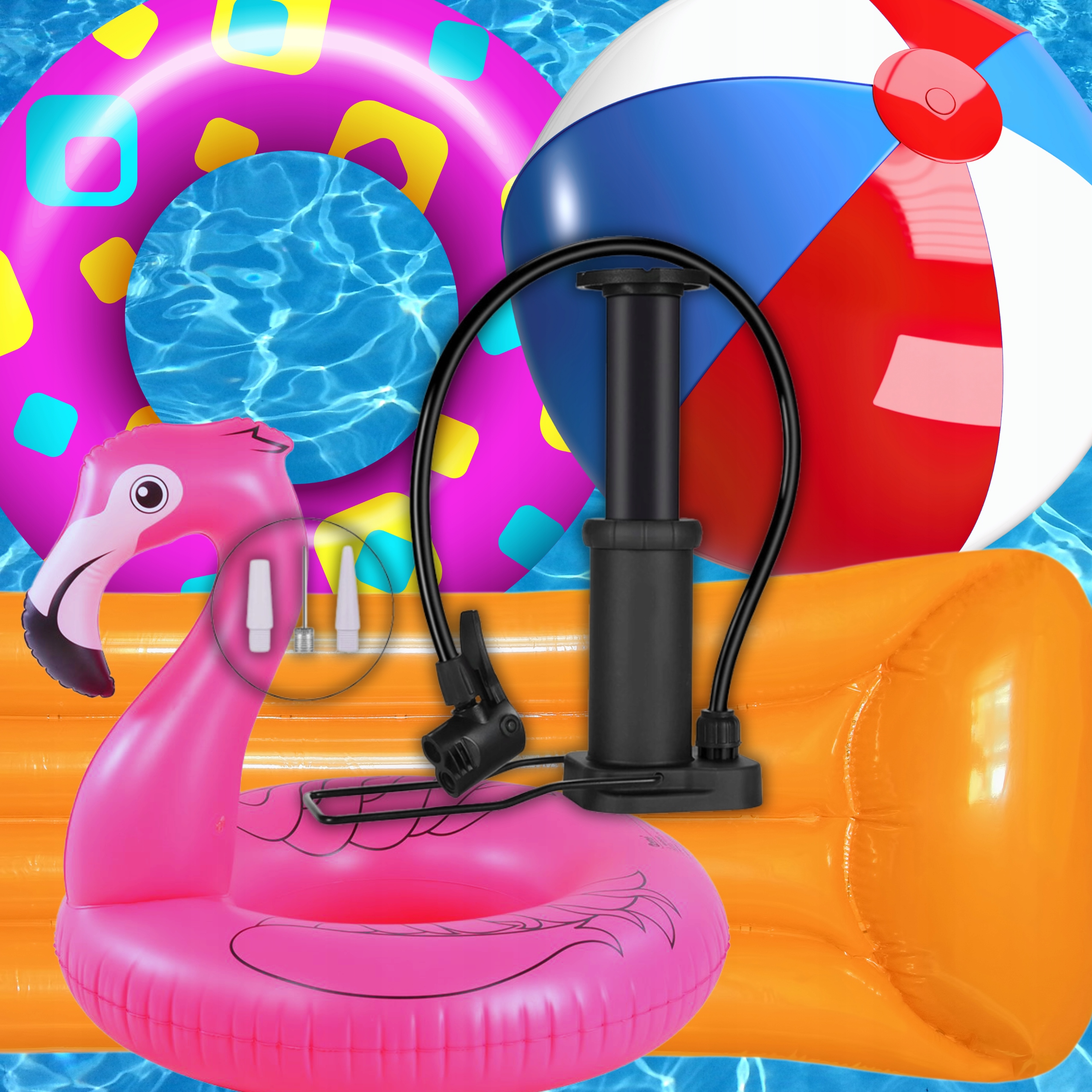 POMPKA ROWEROWA DO PIŁEK BASENU ROWERU MATERACA Z WĘŻYKIEM RĘCZNA +KOŃCÓWKI Marka Eddcom