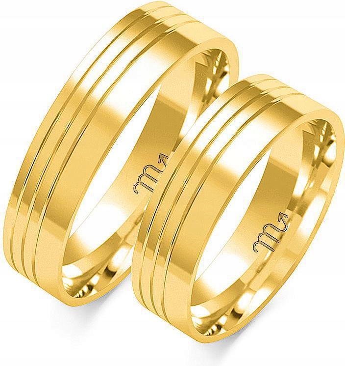 Zlatý snubní gravírování snubní prsten 14K 585 r 35 36 37 dámský klasický