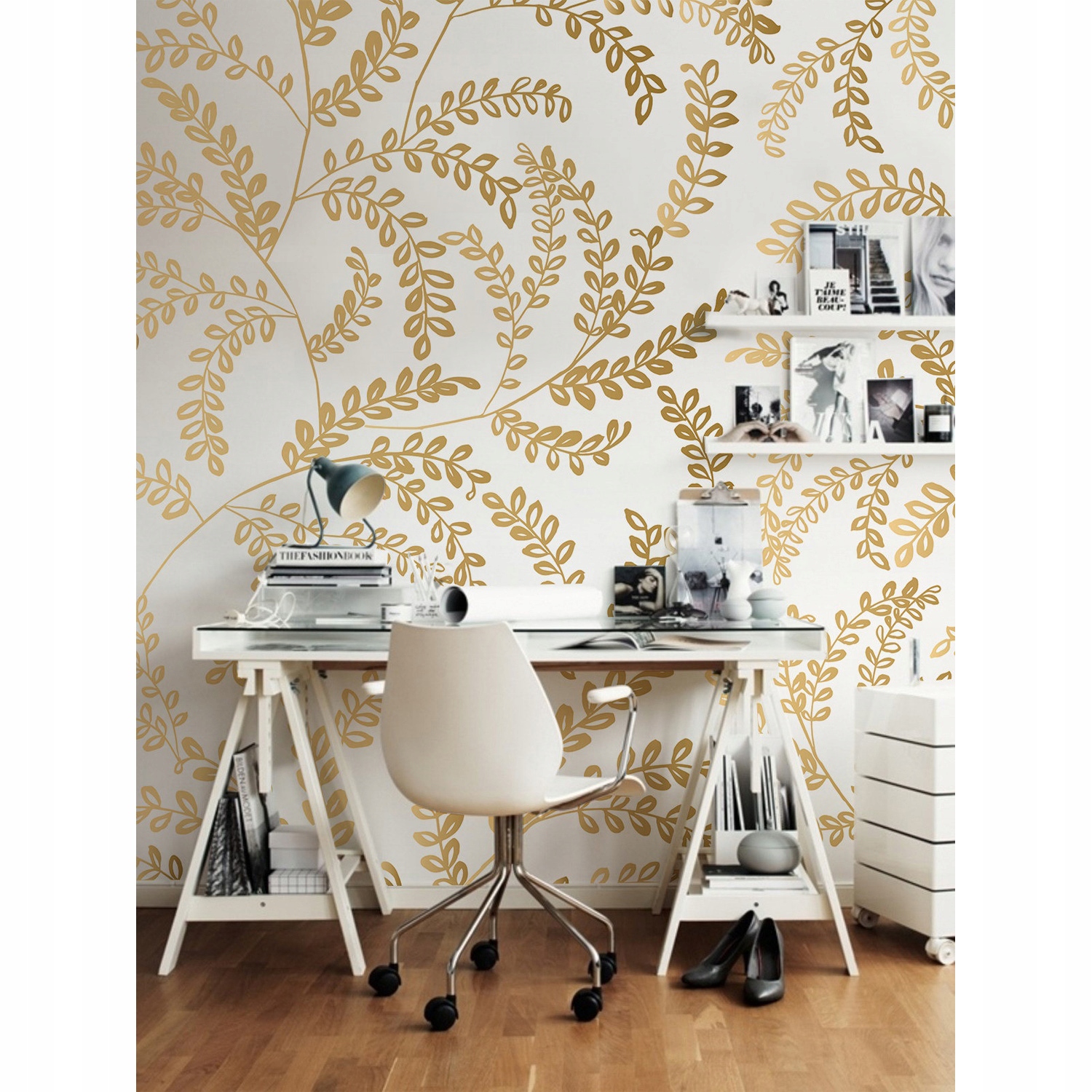 

Fototapeta ścienna Złote eleganckie liście 152x104