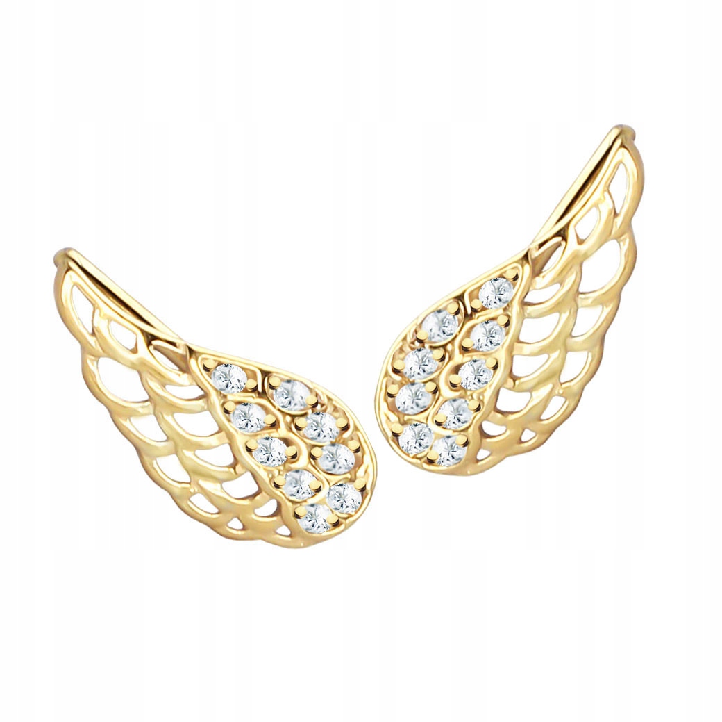 

Złote Nausznice 925 Kolczyki ze Skrzydłami Wings