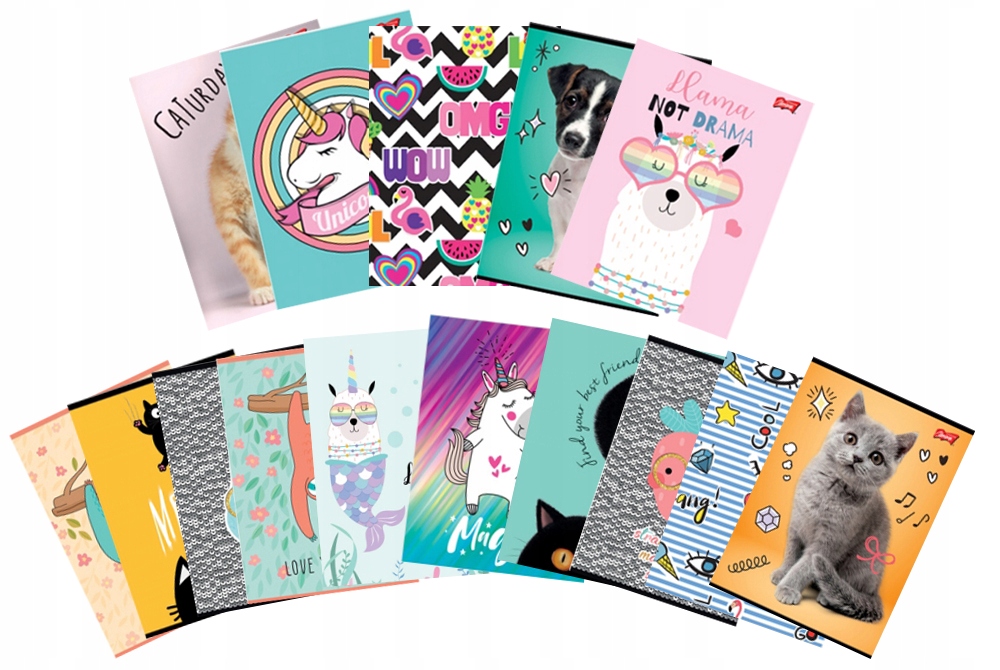 

Zeszyty 15szt. A5/16 kartek Unipap MIX Dziewczęcy